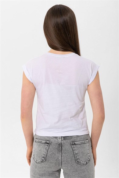 Kadın Altı Lastik Detaylı Kısa T-Shirt