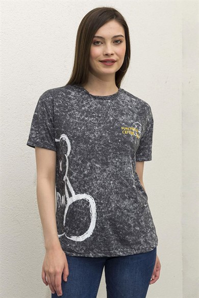 Kadın Baskılı Batik Desen Tişört