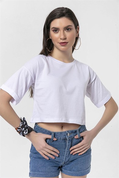 Kadın Kısa Oversize T-Shirt
